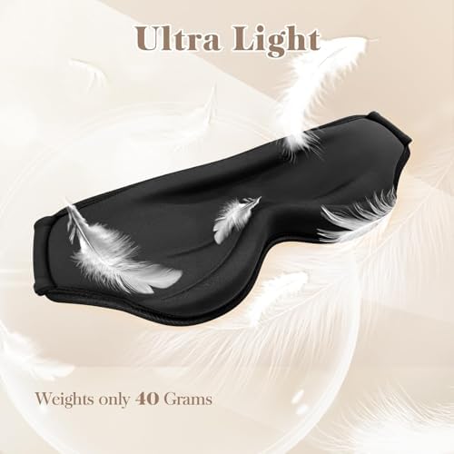 3D Eye Mask Sleep Mask for Men & Women, 100% Pressure-Free & Light Block-Out Eye Mask for Sleep with Easy Adjustable Strap, Night Eye Cover for Travel, Black - Image 4