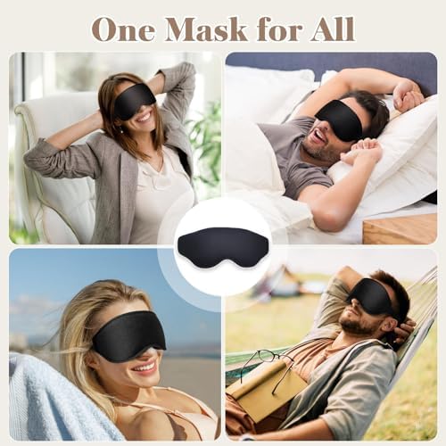 3D Eye Mask Sleep Mask for Men & Women, 100% Pressure-Free & Light Block-Out Eye Mask for Sleep with Easy Adjustable Strap, Night Eye Cover for Travel, Black - Image 8