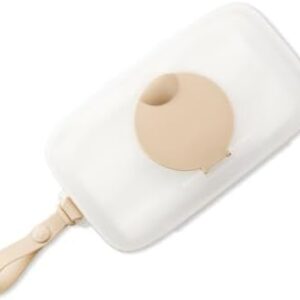 Skip Hop Baby Wipes Dispenser Case, Holds Up to 40 Wipes, Grab & Go Travel Wipe Holder with Snug Seal, Oat