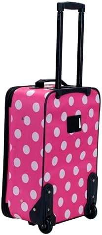 Rockland Fashion Softside Upright Luggage Set, Expandable, Pink Dots, 2-Piece (14/19) - Image 4