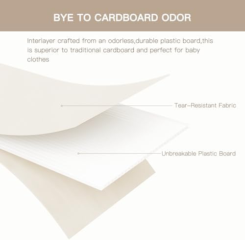 Criusia Drawer Organizer Clothes, 10 Pack Dresser Organizer for Baby Clothes, Underwear, Sock- Foldable Closet Organization and Storage Dividers Bins for Nursery, Bedroom (Beige) - Image 5