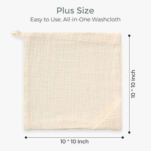 Momcozy Baby Washcloths - 4 Layer Design| Medium Thickness| Premium Cotton for Newborns' Skin-Great for Bathing, Wiping & on-The-go Use, Shower Gift and Essential(5 Pack, 10x10 inch) - Image 9