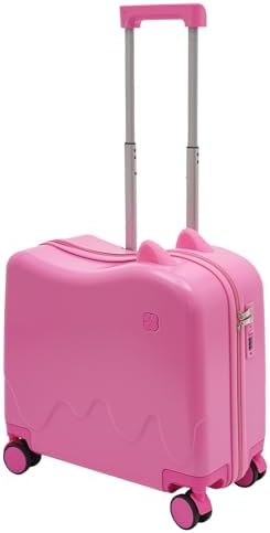 18" Kids Ride-On Suitcase,Children's Carry On Luggage Case,Rolling Luggage With Lock,Travel Trolley Case for Short Trips,School Trips,Outings (Pink) - Image 4