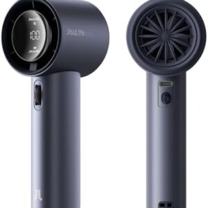 JISULIFE Portable Handheld Fan,Speed(1-100) Adjustable Turbo Mini and 3600mAh Battery Rechargeable Personal Fan,Digital Display,Gifts for Women Men Travel/Camping/Outdoor-Blue