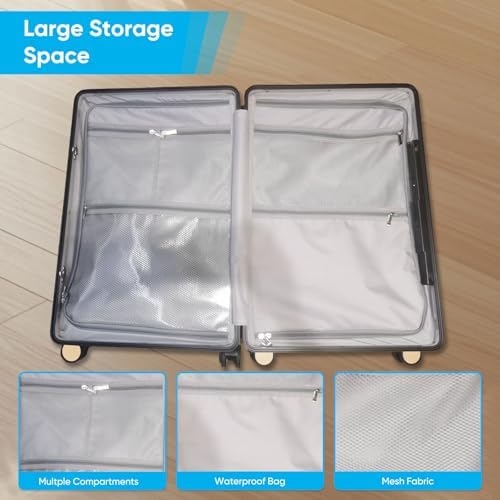 20'' Luggage with Child Seat, Ride On Suitcase with Shockproof Silent Spinner Wheels, TSA Lock, Carry On Luggage with Foldable Backrest, Bag Hook for Kids. - Image 5