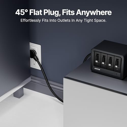 Gitryin 12-in-1 Desktop Charging Station with 3 Retractable Type-C Chargers and 1 Lightning Charger, 40W USB-C Power Strip with Flat Plug, Extension Cord with 1020J Surge Protection for Home Office - Image 9