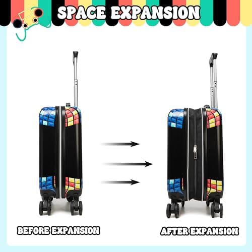 Kid’s Luggage Set 5 Piece Suitcase Set 16’’ Hardside Luggage with Spinner Wheels Girls Boys Carry on Luggage Travel Rolling Luggage Airline Approved - Image 6