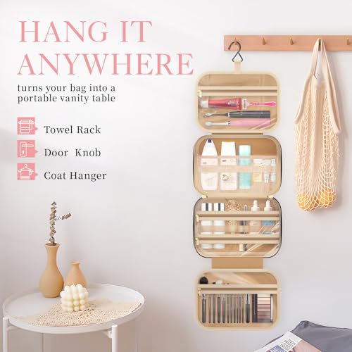 HOTOR Travel Toiletry Bag - Hanging Toiletry Bag for Women & Men, Makeup Bag/Big Comparment, Waterproof for Travel Accessories, Travel Essentials, Medium, Black - Image 4