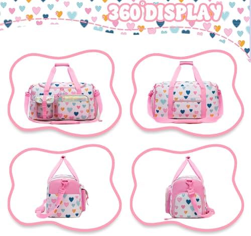 Kid's Luggage Set 3 Piece Suitcase Set 16" Hardside Luggage with Spinner Wheels Girls Carry on Toddler Travel Rolling Suitcase with Duffle Bag Neck Pillow Airline Approved - Image 5