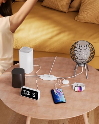 8-Port USB Charger, Multi-Port Travel USB C Charger, Mini Charging Station with USB C and USB A Ports, Charging Station Block for Traveling, Camping Compatible with Phone, Earbud (White) - Image 2