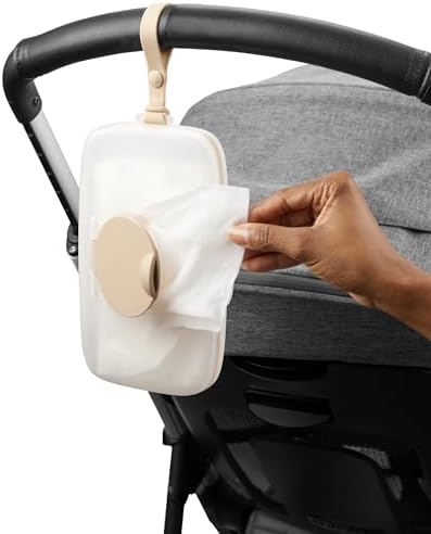 Skip Hop Baby Wipes Dispenser Case, Holds Up to 40 Wipes, Grab & Go Travel Wipe Holder with Snug Seal, Oat - Image 5