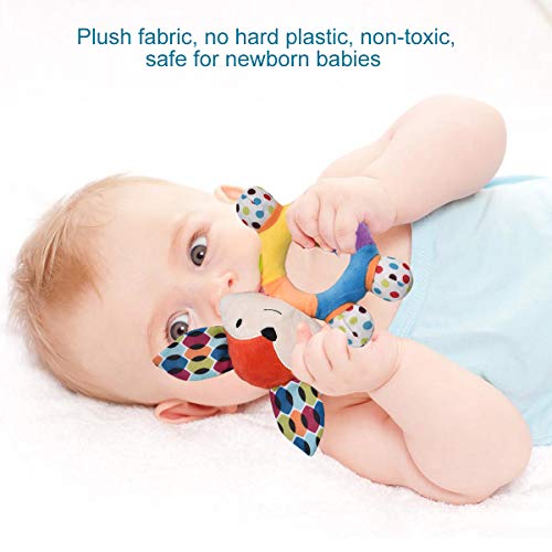 HAHA Baby Teething Rattle Toys, Infant Girl Boy Learning Toy Newborn Soft Handbell Grab Shaker Crinkle Squeaky Sensory Travel Accessories for 0 3 6 9 12 Months Old - Image 4