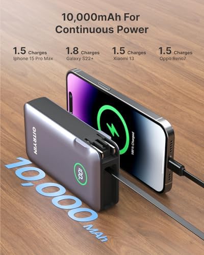 Gitryin 10000mAh Type-C Travel Power Bank, 12-in-1 Desktop Charging Station with 4 Retractable Type-C Wall Chargers - Image 6