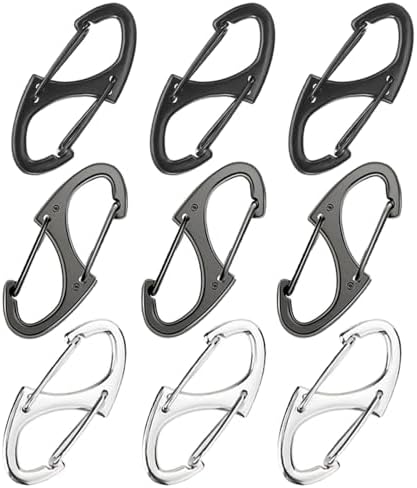 9Pcs Zipper Clip Theft Deterrent, Double Opening Lock Zipper Pull Replacement Clips, Small Carabiner Clips for Bag Luggage Pickpocket Backpack Purse Traveling Camping Suitcase
