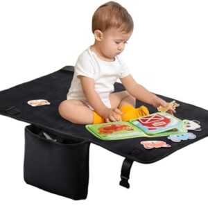 Toddler Airplane Bed with Cloth Book, Portable Airplane Seat Extender Travel Bed for Kids, Soft Baby Plane Travel Essentials for Flying, Toddlers Long Flight Must Haves Footrest