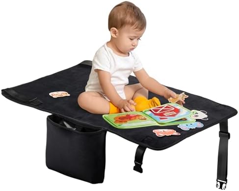 Toddler Airplane Bed with Cloth Book, Portable Airplane Seat Extender Travel Bed for Kids, Soft Baby Plane Travel Essentials for Flying, Toddlers Long Flight Must Haves Footrest