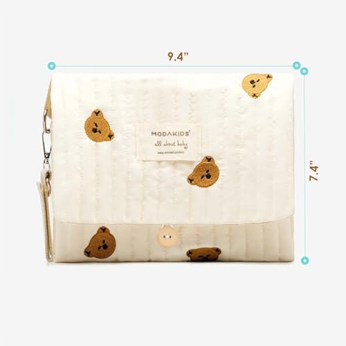 Baby Bag Organizer, Waterproof Mini Diaper Bag, Foldable Mom Travel Set, Diaper Organizer, with Gift for Baby Shower (Bear) - Image 6