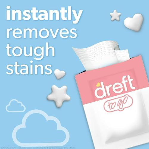 Dreft Stain Remover Wipes for Baby Clothes – Travel Size Stain Remover, Individually Wrapped for On-the-Go Use – Mild on Skin & Safe for Baby Clothes – 20 Count - Image 3