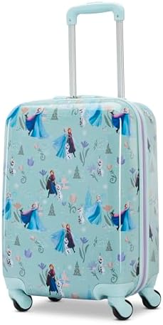 American Tourister Disney Frozen Carry-On Luggage - Airline Approved, Durable Hardshell with Favorite Frozen Characters - Roll Confidentially with Spinner Wheels & Colorful Adjustable Handle