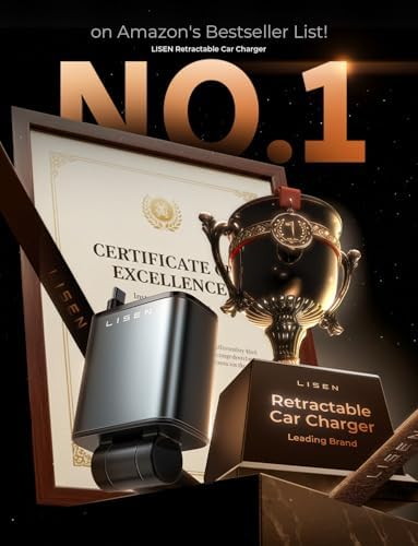 LISEN Retractable Car Charger, for Christmas Day Gifts for Men Women, 69W Cars Adapter USB C Fast Charger for iPhone 17, Car Accessories for Men Women Drivers, for iPhone 17 Pro Max Air 15 16 12 13 14 - Image 4