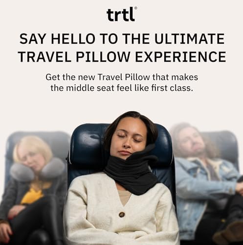 trtl Pillow - Scientifically Proven, Super Soft Neck Support Travel Pillow for Sleeping - Lightweight and Machine Washable - Ergonomic Design for Traveling on Airplanes, Cars, and Trains - Black - Image 2