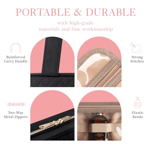 HOTOR Travel Toiletry Bag - Hanging Toiletry Bag for Women & Men, Makeup Bag/Big Comparment, Waterproof for Travel Accessories, Travel Essentials, Medium, Black - Image 6