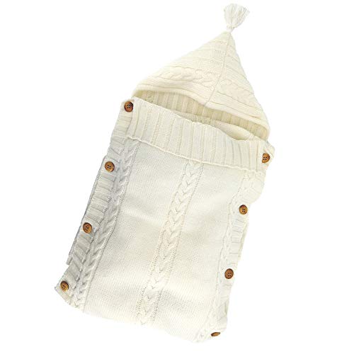 XMWEALTHY Newborn Baby Wrap Swaddle Blanket Knit Sleeping Bag Sleep Sack Stroller Wrap for Baby(Beige) (0-6 Month) - Image 2