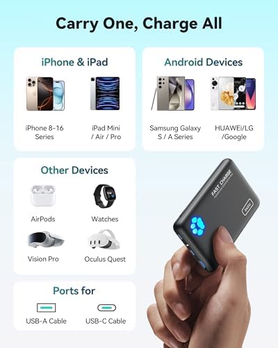 INIU Portable Charger, Ultra Slim 45W Fast Charging with Attached USB C Cable, Flight-Safe 10000mAh PD Power Bank Battery Pack, Travel Essential Phone Powerbank for iPhone 17 16 Samsung S25 Google etc - Image 9