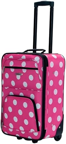 Rockland Fashion Softside Upright Luggage Set, Expandable, Pink Dots, 2-Piece (14/19) - Image 11