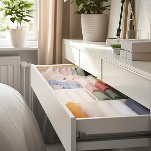 Criusia Drawer Organizer Clothes, 10 Pack Dresser Organizer for Baby Clothes, Underwear, Sock- Foldable Closet Organization and Storage Dividers Bins for Nursery, Bedroom (Beige) - Image 8
