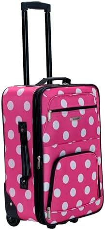 Rockland Fashion Softside Upright Luggage Set, Expandable, Pink Dots, 2-Piece (14/19) - Image 10