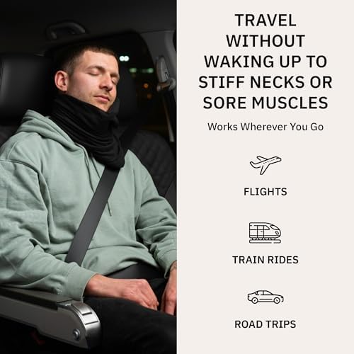 trtl Pillow - Scientifically Proven, Super Soft Neck Support Travel Pillow for Sleeping - Lightweight and Machine Washable - Ergonomic Design for Traveling on Airplanes, Cars, and Trains - Black - Image 5