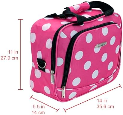Rockland Fashion Softside Upright Luggage Set, Expandable, Pink Dots, 2-Piece (14/19) - Image 9