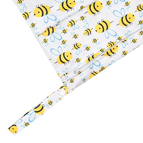 ALVABABY 2pcs Cloth Diaper Wet Dry Bags Waterproof Reusable with Two Zippered Pockets Travel Beach Pool Daycare Soiled Baby Items Yoga Gym Bag for Swimsuits or Wet Clothes L114117 - Image 5