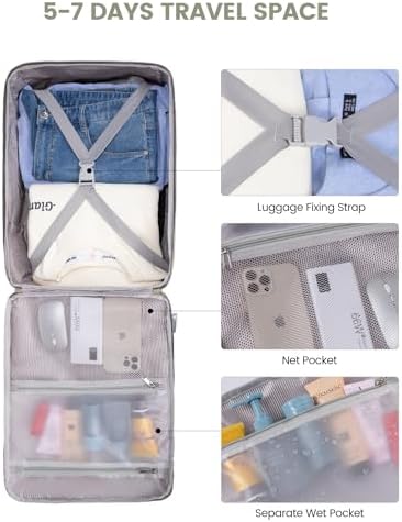 LOVEVOOK 40L Travel Backpack for Women & Men, Airline Approved Carry On Luggage with 3 Packing Cubes, TSA Overnight Bags, Waterproof Personal Item Bag, Weekender Essentials Backpacks fits 17" Laptop - Image 9