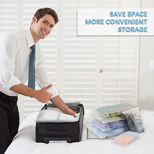 30PCS Frosted Travel Storage Bags for Clothes,Zip-lock Seal Storage Bags Luggage Clothes Shoes Makeup Packing Pouch Organizer,Reusable Space Saver Packing Sacks Compression Bags (5 Size) - Image 2