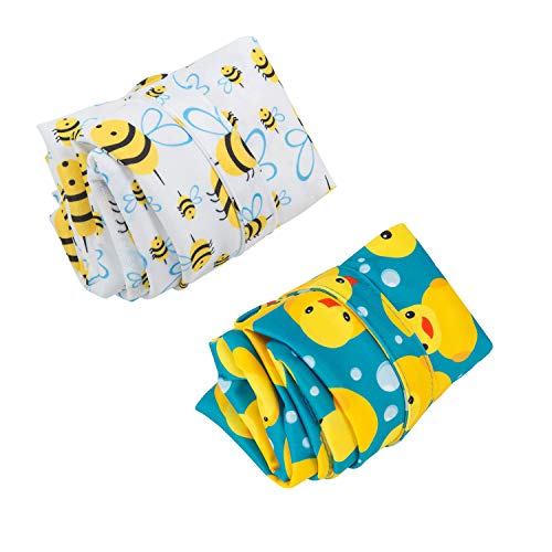 ALVABABY 2pcs Cloth Diaper Wet Dry Bags Waterproof Reusable with Two Zippered Pockets Travel Beach Pool Daycare Soiled Baby Items Yoga Gym Bag for Swimsuits or Wet Clothes L114117 - Image 3