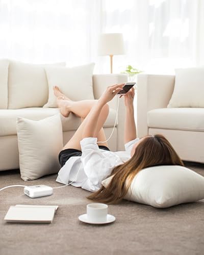 8-Port USB Charger, Multi-Port Travel USB C Charger, Mini Charging Station with USB C and USB A Ports, Charging Station Block for Traveling, Camping Compatible with Phone, Earbud (White) - Image 4