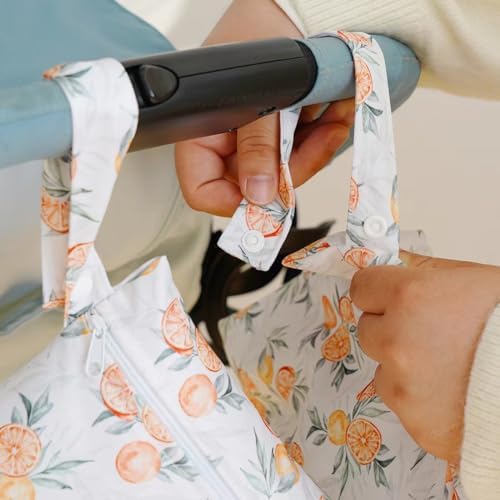 2 Sizes Wet Bags, Waterproof Storage Bag for Baby Diapers and Pump Parts, Reusable Diaper Bag with Zippered Pockets and Handle, Travel Bags, Beach, Pool, Gym Bag for Swimsuits & Wet Clothes, Set of 2 - Image 7