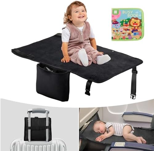 Toddler Airplane Bed with Cloth Book, Portable Airplane Seat Extender Travel Bed for Kids, Soft Baby Plane Travel Essentials for Flying, Toddlers Long Flight Must Haves Footrest - Image 3