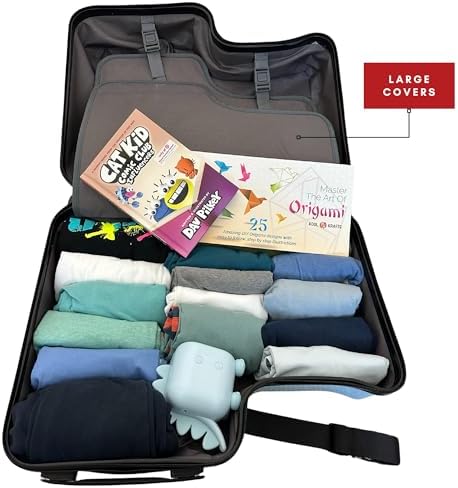 Itsy Rider 20" Ride-on Suitcase for Kids with Double Spinner Red Wheels (Beige Traveler) - Image 3