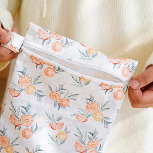 2 Sizes Wet Bags, Waterproof Storage Bag for Baby Diapers and Pump Parts, Reusable Diaper Bag with Zippered Pockets and Handle, Travel Bags, Beach, Pool, Gym Bag for Swimsuits & Wet Clothes, Set of 2 - Image 8