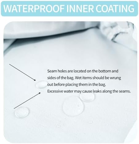 2pcs Wet Bags Waterproof Reusable Wet Dry Bag with Two Zippered Pockets Travel Beach Pool Daycare Yoga Gym Bag for Baby Cloth Diaper,Swimsuits,Wet Clothes (Leaves & Grids) - Image 3