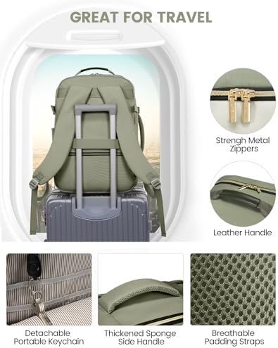 LOVEVOOK 40L Travel Backpack for Women & Men, Airline Approved Carry On Luggage with 3 Packing Cubes, TSA Overnight Bags, Waterproof Personal Item Bag, Weekender Essentials Backpacks fits 17" Laptop - Image 7