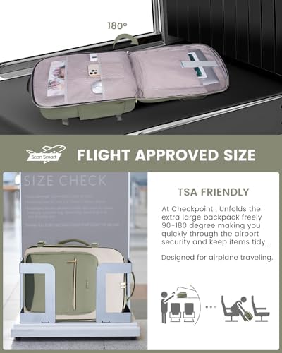 LOVEVOOK 40L Travel Backpack for Women & Men, Airline Approved Carry On Luggage with 3 Packing Cubes, TSA Overnight Bags, Waterproof Personal Item Bag, Weekender Essentials Backpacks fits 17" Laptop - Image 3