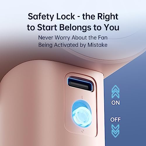 JISULIFE Portable Handheld Fan, Speed(1-100) Adjustable Turbo Mini and 3600mAh Battery Rechargeable Personal Fan, Digital Display, Gifts for Women Men Travel/Camping/Outdoor-Pink - Image 5