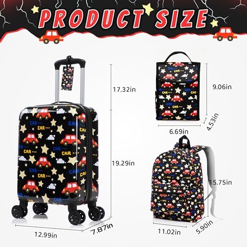 Kid’s Luggage Set 6 Piece Suitcase Set 16’’ Hardside Luggage with Spinner Wheels Girls Boys Carry on Luggage Travel Rolling Luggage Airline Approved - Image 2