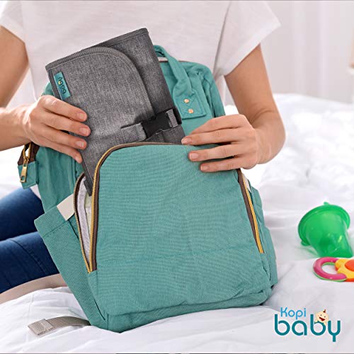 Kopi Baby Portable Diaper Changing Pad - Baby Diaper Changer Travel Bag with Wipes Pocket, Smart Design Portable Changing Mat, Infant Travel Station Kit, Gift for Newborn Girl & Boy - Grey, Classic - Image 8