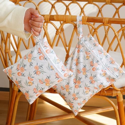 2 Sizes Wet Bags, Waterproof Storage Bag for Baby Diapers and Pump Parts, Reusable Diaper Bag with Zippered Pockets and Handle, Travel Bags, Beach, Pool, Gym Bag for Swimsuits & Wet Clothes, Set of 2 - Image 5