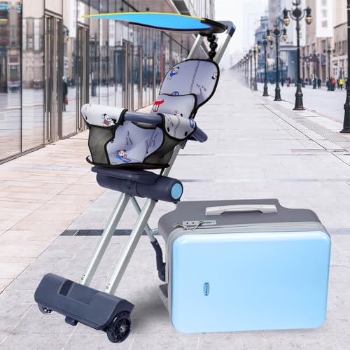 LemoHome Expandable Luggage with Spinner Wheels,Large Suitcases with Child Seat Design,Hard Luggage for Women and Men,20 inch Hardside Carry on Luggage for Travel (Blue visor) - Image 7